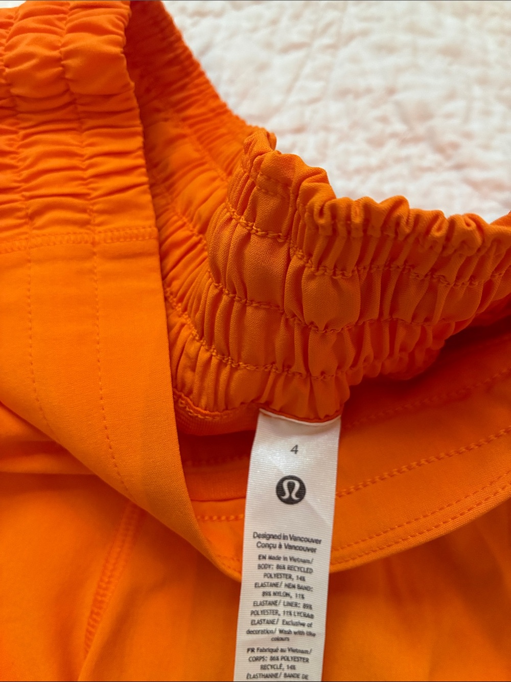 Lululemon Women's Orange Athletic Shorts - Picture 3 of 4